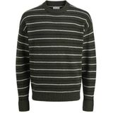 JACK & JONES Jjsoho Ollie Stripe Knit Crew Neck, duffeltas, L