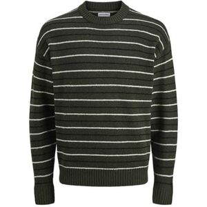 JACK & JONES Jjsoho Ollie Stripe Knit Crew Neck, duffeltas, L