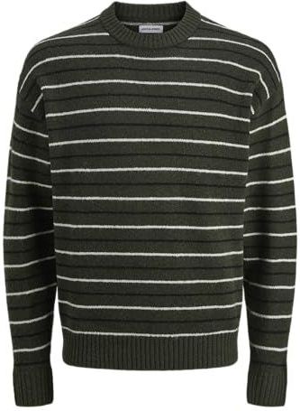 JACK & JONES Jjsoho Ollie Stripe Knit Crew Neck, duffeltas, L