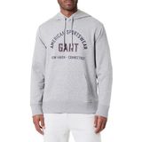 Bedrukte grafische hoodie, gemengd grijs, S