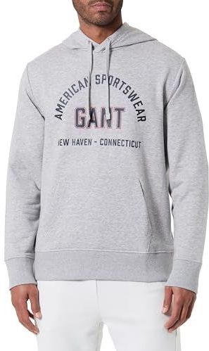 Bedrukte grafische hoodie, gemengd grijs, S