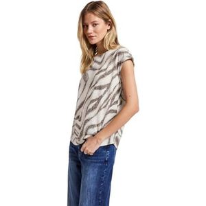 STREET ONE Shirttop - Tumbled Beige - Regular Fit - Korte Mouwen