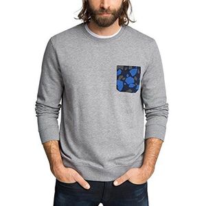 edc by ESPRIT Sweatshirt met slim fit voor heren met borstzak, grijs (medium grey 035), XXL