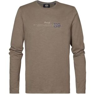 PETROL INDUSTRIES Heren T-Shirt LS Round Neck M-1040-TLR670; Kleur: Dark Sand; Maat: XL, Donker zand, XL