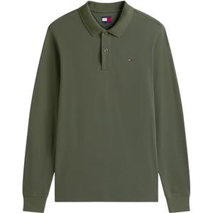 TOMMY JEANS TJM Slim Placket Polo LS EXT DM0DM20232, Groen, XS, Groen (tinnen groen), XS