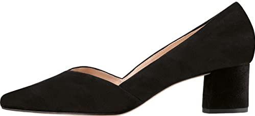 Högl - Boulevard 45 - Pumps - Zwart - Blokhak - Leer en Suède