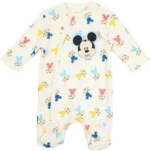 Mickey Romper, comfort en stijl voor baby, ideaal voor de eerste maanden, Mickey Design, Wit, 3 Maanden