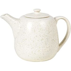 Broste Copenhagen Nordic Vanilla theepot van aardewerk in de kleur crème gespikkeld 1,3L, afmetingen: 25cm x 13cm x 18cm, 14533409