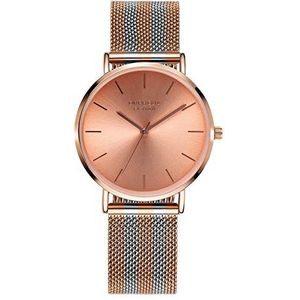 Orphelia Mode Vrouwen Analoge Horloge Milano met Roestvrij Staal Mesh Band, Rosegoud/Zilver, armband