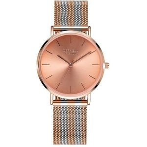 Orphelia Mode Vrouwen Analoge Horloge Milano met Roestvrij Staal Mesh Band, Rosegoud/Zilver, armband