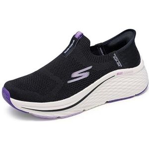 Skechers Handsfree Max Cushioning Elite 2.0 Eternal instappers voor dames, sneakers, Zwart/Paars, 40.5 EU