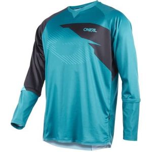 O'NEAL MTB Jersey Met Lange Mouwen MX MTB Motocross Enduro Snel Drogend, Ademend Materiaal, Platte Naden, Mesh Inzetstukken Tobanga V.22 Jersey Volwassenen Petrol Blauw Maat XXL
