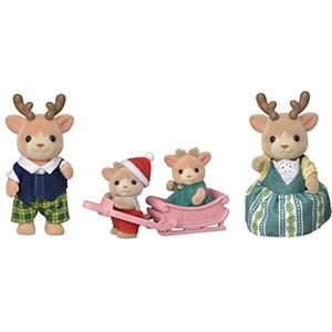 Sylvanian Families 5692 Families Rendier- 4 Fluweelzachte Speelfiguren- Arreslee