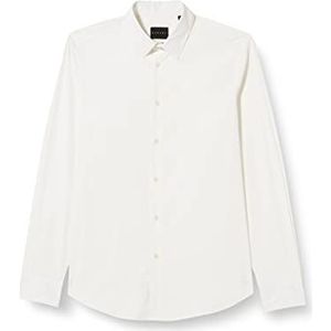Sisley Men's 5CNX5QL19 Shirt, White 101, 41, wit 101, 42