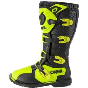 O'NEAL | Motocross Laarzen | Enduro Motorcycle | Comfort Air-Mesh-Insole, vier gespen, hoge kwaliteit synthetisch materiaal | Laarzen Rider Pro | Adult | Zwart Neon Geel | Maat 42