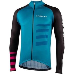 Nalini LS Stripes lang shirt voor heren, Turkoois, L