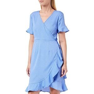 ONLY Onlolivia S/S Wrap Dress WVN Noos Jurk voor dames, Blauwe Bonnet/Aop: confetti dot, 42