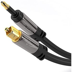 KabelDirekt – Mini-TOSLINK optische audiokabel met glasvezel storingsbescherming – 4m (digitale S/PDIF-kabel/voor soundbar, stereo-installatie)