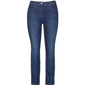 Samoon Damesbroek verkort jeans, marine, 54