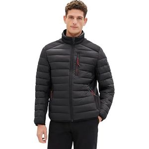 TOM TAILOR Hybride gewatteerde herenjas met opstaande kraag, 29999 - Black, S