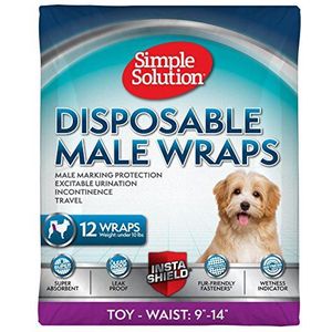 Simple Solution Wegwerp hondenluiers voor mannelijke honden | Mannelijke wraps met super absorberende lekvrije | Prikkelbaar urineren, incontinentie of mannelijke markering