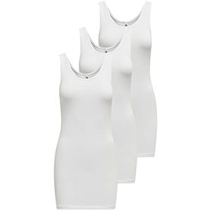 ONLY Tanktop voor dames, wit/verpakking: + 2 wit, M