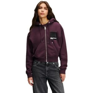 JEANS VAN KARL LAGERFELD VOOR DAMES, HOODIE MET RITSSLUITING, PLUM PERFECT, MEDIUM