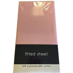 Rapport onderhoudsvriendelijk strijkvrij hoeslaken, katoen-polyester, roze, single