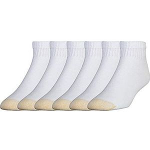 GOLDTOE Men's 656P Cotton Ankle Athletic Socks, Multipairs, White (6-Pairs), Large