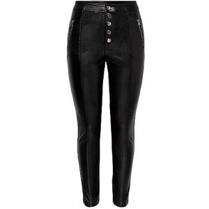 ONLY Women's ONLSIGGA Button Faux Leather Legging PNT broek, zwart, 38/32, zwart, 38W x 32L