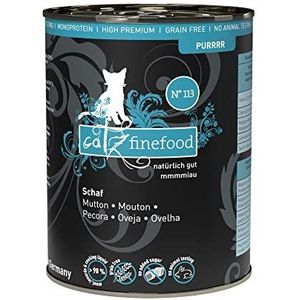catz finefood Purrrr schaap monoprotein kattenvoer nat N° 113, voor voedingsgevoelige katten, 70% vleesaandeel, 6 x 400 g blik