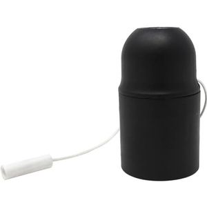 Lampfitting, glad, E27, zwart