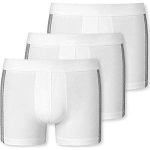 Schiesser Heren 3-pack shorts zachte tailleband en strepen biologisch katoen - 95/5 Organic, Wit_173816, L