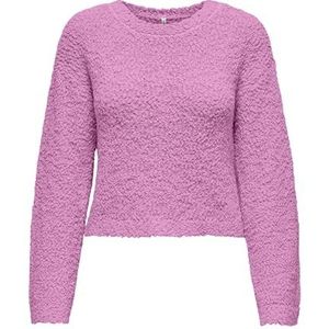 Onlgloria Ls Popcorn O-Neck Knt, Fuchsia pink., M