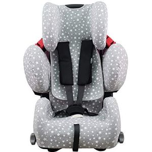 JYOKO KIDS Katoenen Hoes voor kinderautostoel compatibel met Recaro Young Sport Hero (White Star)