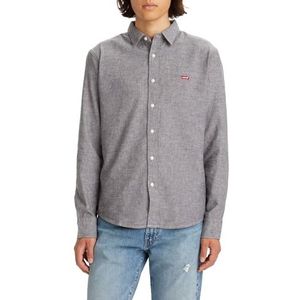 Levi's Long-Sleeve Battery Housemark Slim Shirt Mannen, Black Agate, L