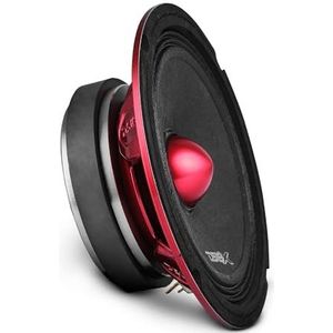 DS18 PRO-X6.4BMSL Slanke luidspreker - 16,5 cm, mid-range, rode aluminium kogel, 400 W Max, 200 W RMS, 4 ohm - Premium audio deurluidsprekers voor auto of vrachtwagen geluidssysteem (1 luidspreker)