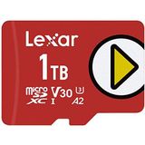 Lexar LMSPLAY001T-BNNAG PLAY 1TB Micro SD Geheugenkaarten, microSDXC UHS-I Kaarten, Tot 150 MB/s Lezen, Compatibel met Nintendo Switch, Draagbare Gaming-apparaten, Smartphone en Tablet ,1 TB