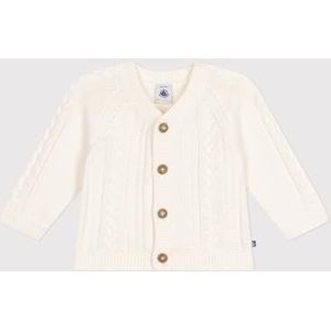 Petit Bateau Gebreid babyvest voor, wit, 18 Maanden