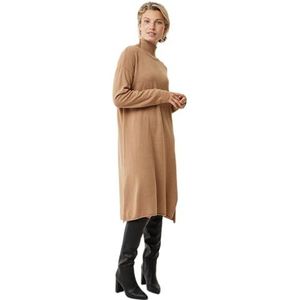 Mexx Dames Turtle Neck Gebreide Casual Jurk, Camel, XXL