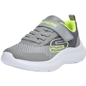 Skechers Jongens Trainers, houtskool & grijs textiel/synthetisch/geel, 13.5 UK, Houtskool Grijs Textiel Synthetisch Geel, 33 EU