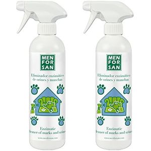 MENFORSAN Enzymatische huisdierurine en vlekverwijderaar - 500 ml, verpakking van 2 eenheden, elimineert elk spoor van geur, verwijdert elke vlek