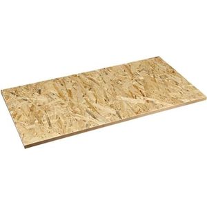 Plank voor plankhouder voor bevestiging aan planken die op de lineaire profielen aan de muur zijn aangebracht, van Osb gezoomd, dikte 20 m.