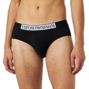 Emporio Armani Heren Logo Label Boxer Briefs, zwart, M