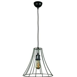 Hanglamp, vintage draadmand van gepoedercoat metaal, antraciet, minimalistisch, Scandinavische stijl, E27-LED-fitting voor keuken, slaapkamer, woonkamer, diameter 31 cm.