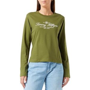 REG Hilfiger Script C-NK LS, Groen., XXS