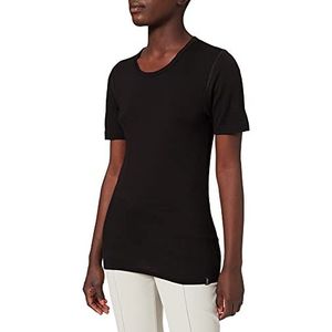 Trigema Dames T-shirt van merinowol, zwart, 3XL