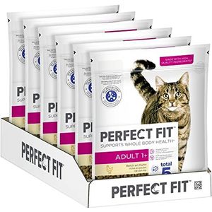 PERFECT FIT Droogvoer voor volwassen katten vanaf 1 jaar - kip, 750 g (6 zakjes)