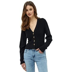 Desires Dames DITA Peplum Cardigan Sweater, Zwart, XS