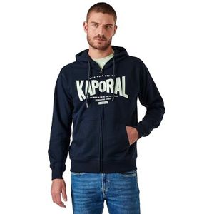 Kaporal, Sweatshirt, model BELKO, heren, marineblauw, XL; regular fit, lange mouwen, kraag met capuchon, Marine., XL